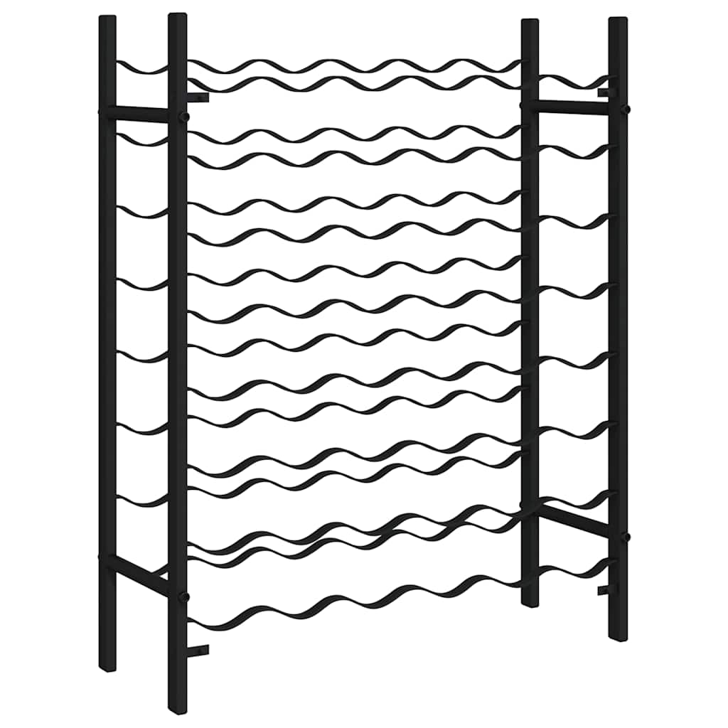 Weinregal für 48 Flaschen Schwarz Metall