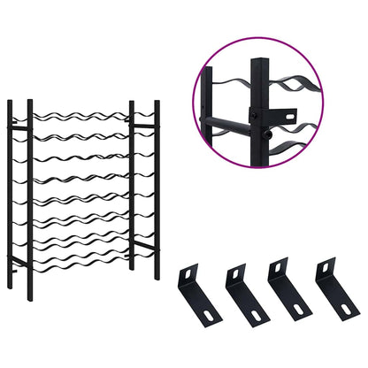 Weinregal für 48 Flaschen Schwarz Metall