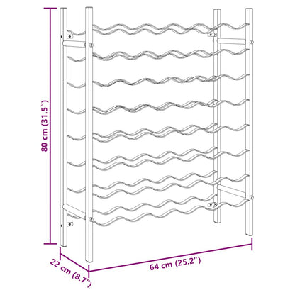 Weinregal für 48 Flaschen Schwarz Metall