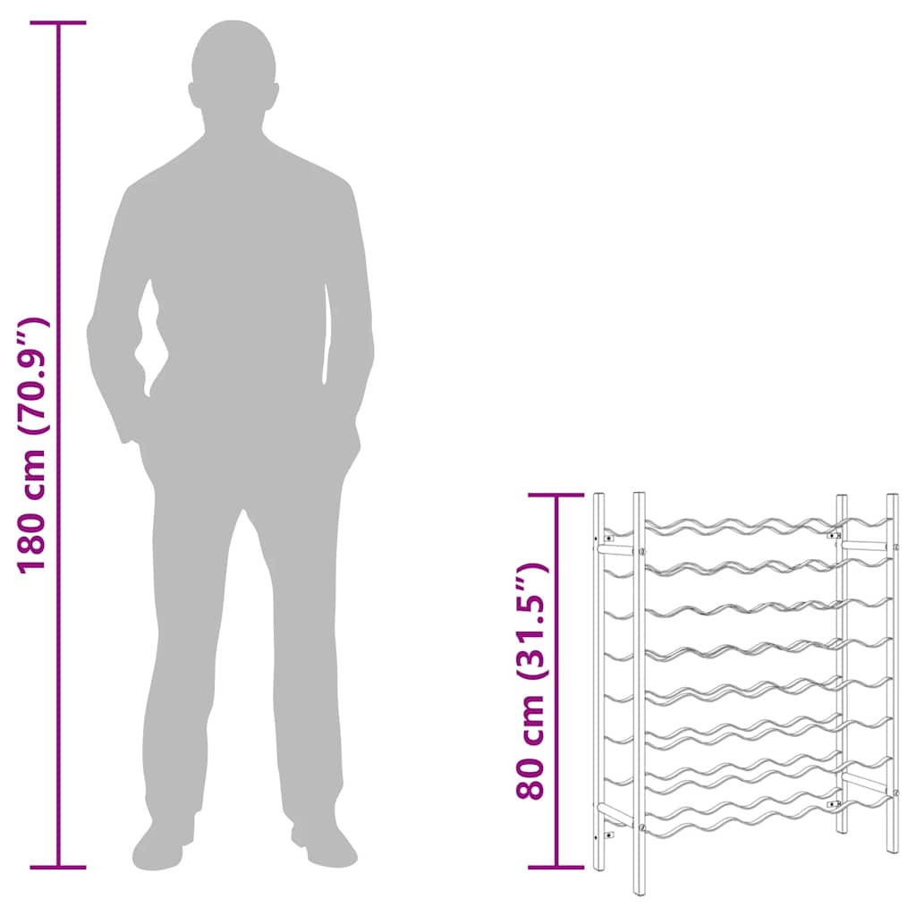 Weinregal für 48 Flaschen Schwarz Metall