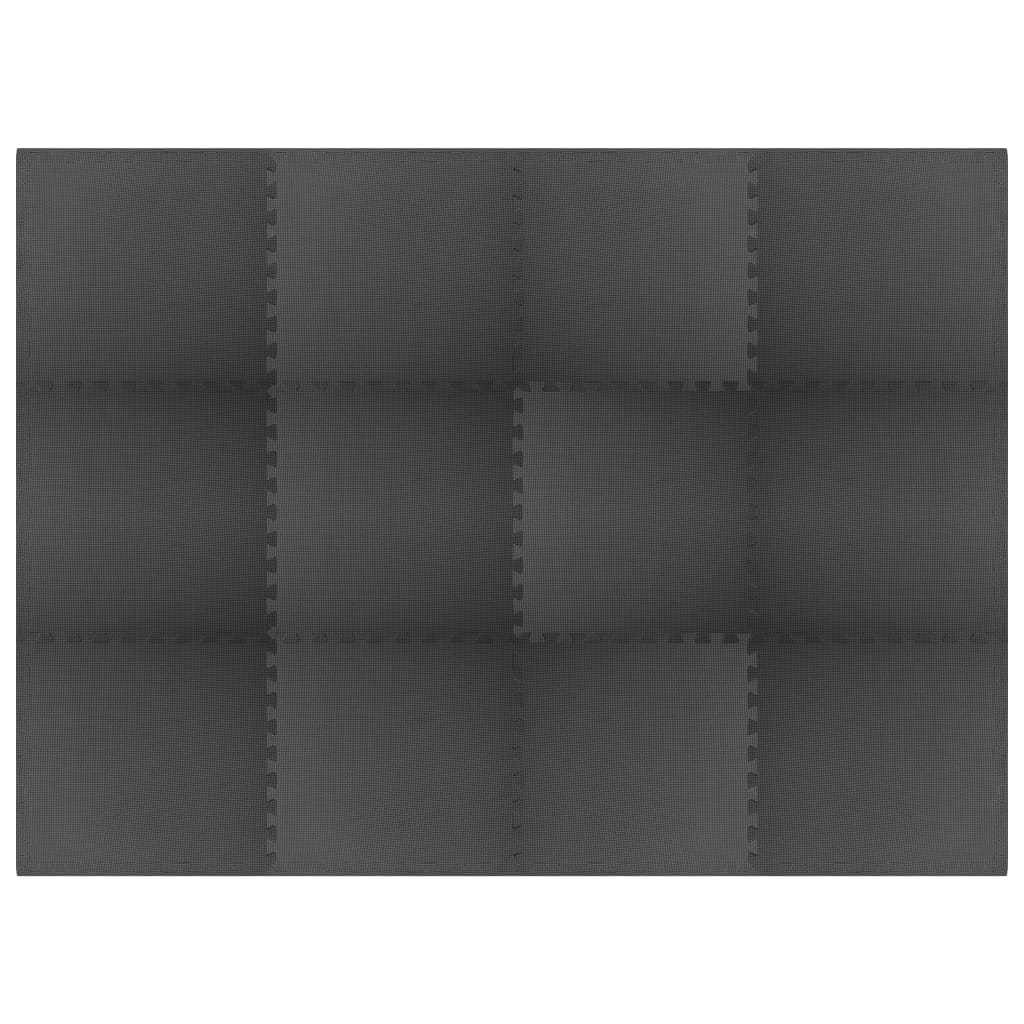 Bodenmatten 12 Stk. 4,32 m² EVA-Schaumstoff Schwarz