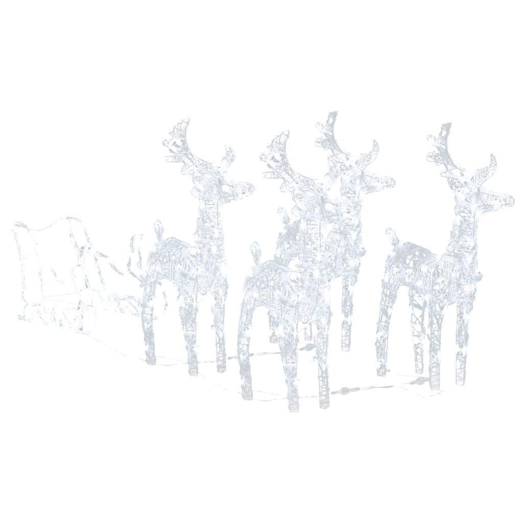 Weihnachtsdekoration Rentiere & Schlitten 280x28x55 cm Acryl