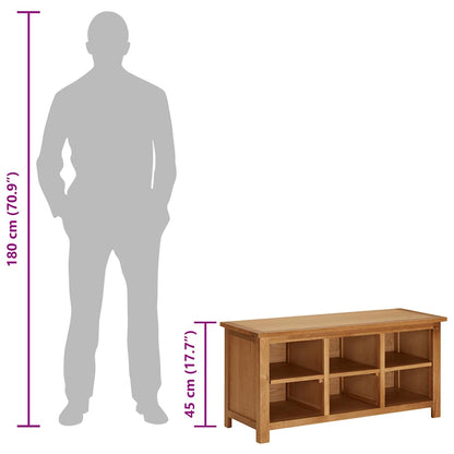 Schuhregal 90x37x45 cm Eiche Massivholz
