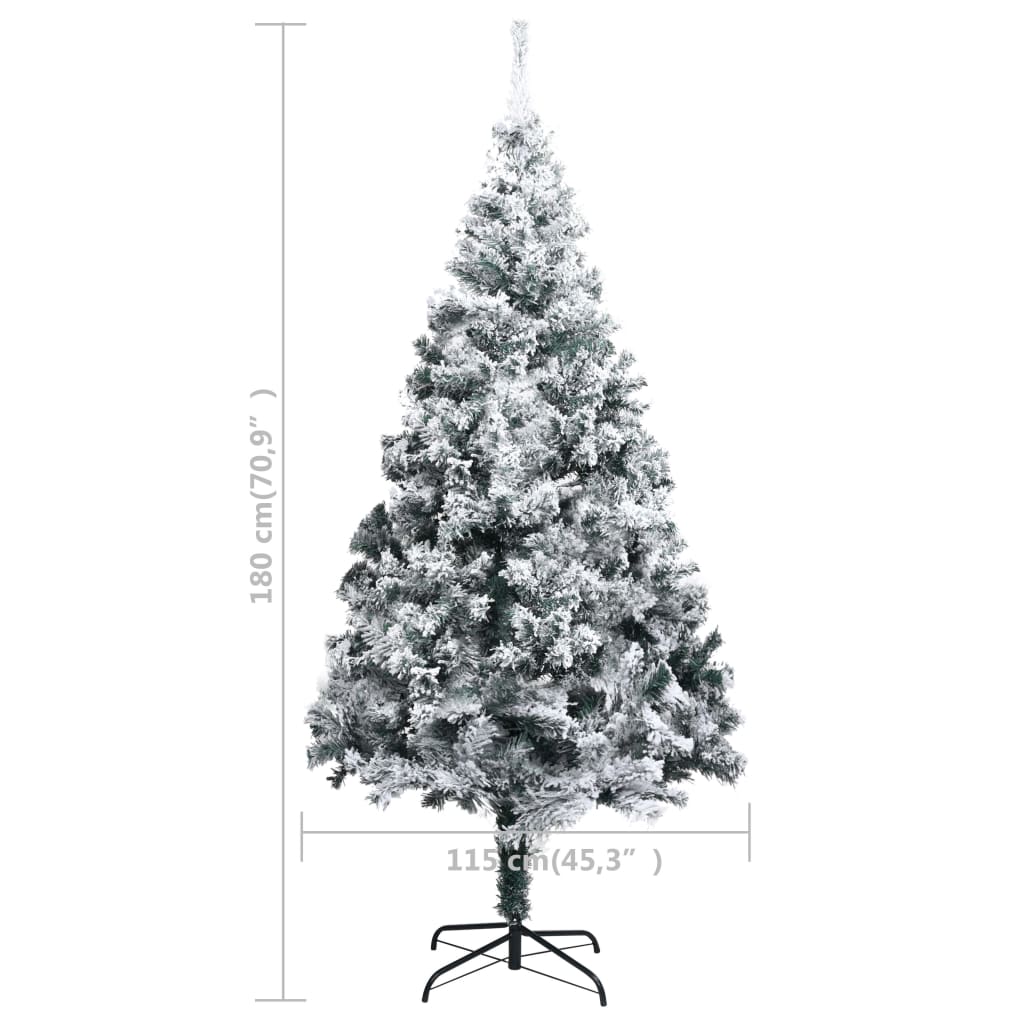 Künstlicher Weihnachtsbaum mit Schnee Grün 180 cm PVC