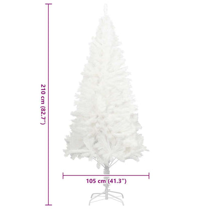 Künstlicher Weihnachtsbaum Naturgetreue Nadeln Weiß 210 cm