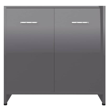 Badezimmerschrank Hochglanz-Grau 60x33x61 cm Holzwerkstoff