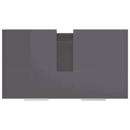 Badezimmerschrank Hochglanz-Grau 60x33x61 cm Holzwerkstoff