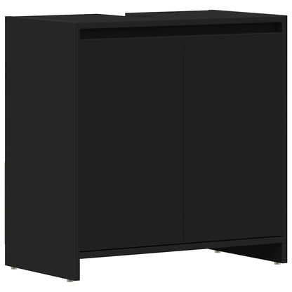 Badezimmerschrank Schwarz 60x33x61 cm Holzwerkstoff