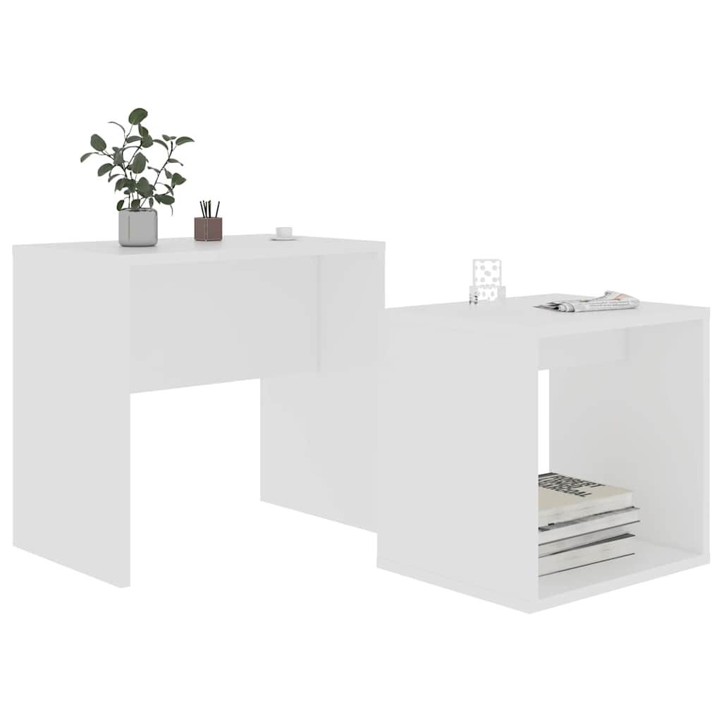 Couchtisch-Set Weiß 48x30x45 cm Holzwerkstoff