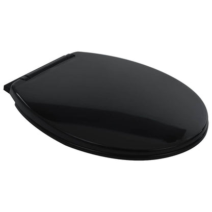 Randloses WC 7 cm Extra Höhe Soft-Close Keramik Schwarz