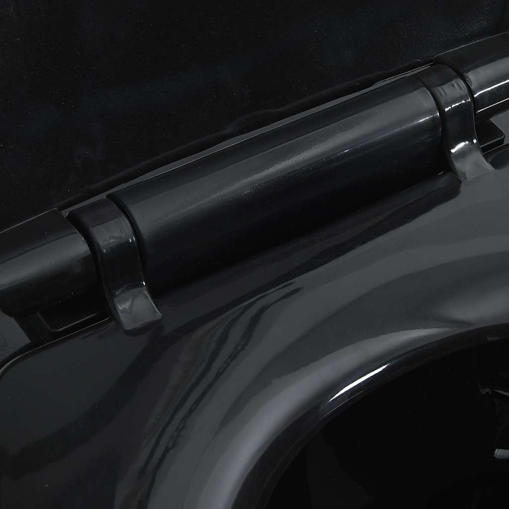 Randloses WC 7 cm Extra Höhe Soft-Close Keramik Schwarz