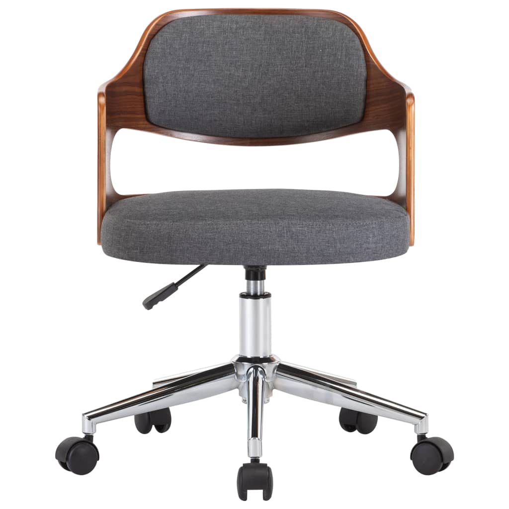 Esszimmerstühle 2 Stk. Drehbar Grau Bugholz und Stoff