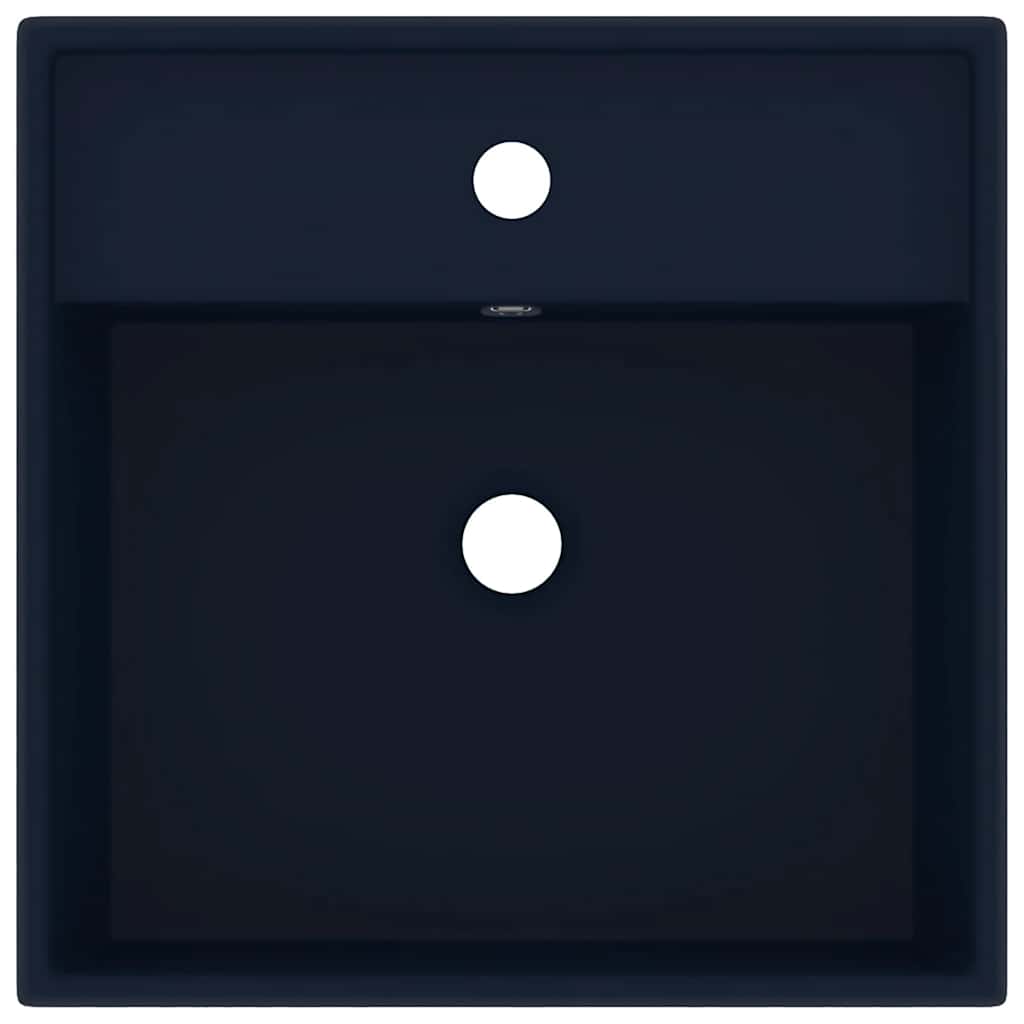 Luxus-Waschbecken Überlauf Quadratisch Matt Dunkelblau 41x41 cm