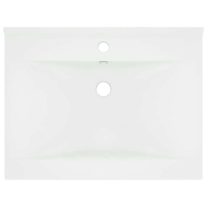 Luxus-Waschbecken mit Hahnloch Matt-Weiß 60x46 cm Keramik