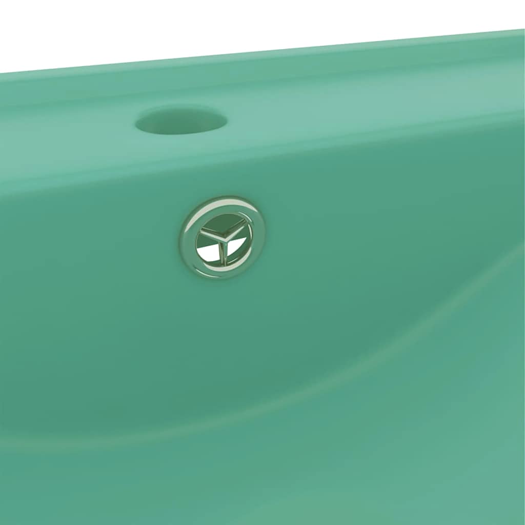 Luxus-Waschbecken mit Hahnloch Matt-Hellgrün 60x46 cm Keramik
