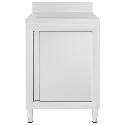 Gastro-Küchenschrank mit Abtropffläche Edelstahl