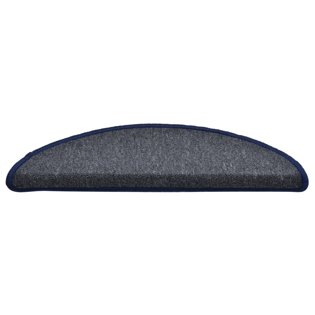Stufenmatten 15 Stk. 56x17x3 cm Dunkelgrau und Blau Halbrund