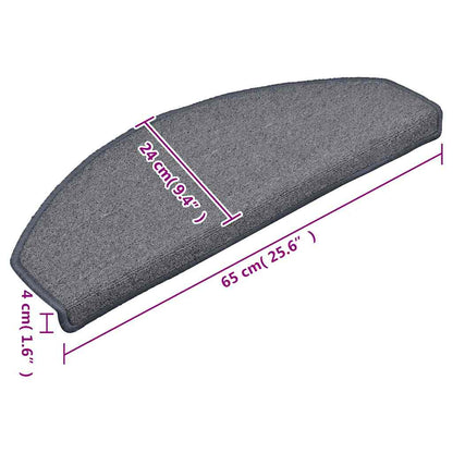 Stufenmatten 15 Stk. 65x24x4 cm Hellgrau und Blau Halbrund Groß