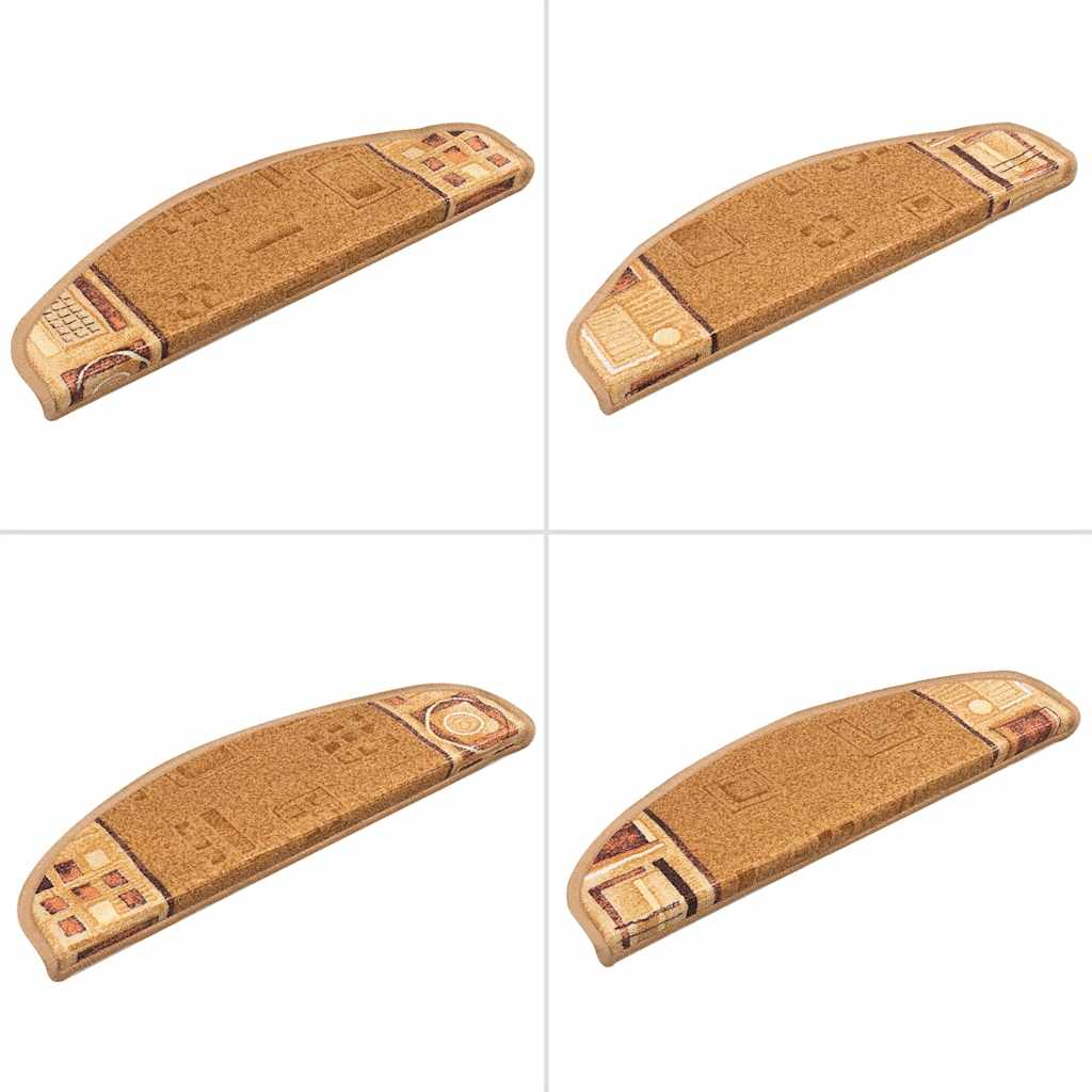 Treppenmatten Selbstklebend 15 Stk. Beige 65x21x4 cm