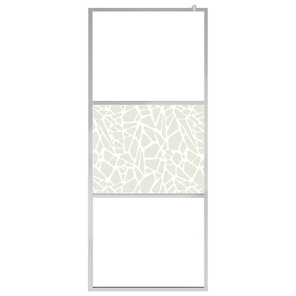 Duschwand für Begehbare Dusche ESG-Glas Steindesign 80x195 cm