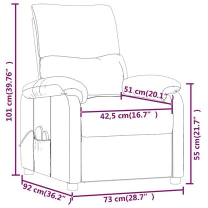 Massagesessel Hellgrau Stoff