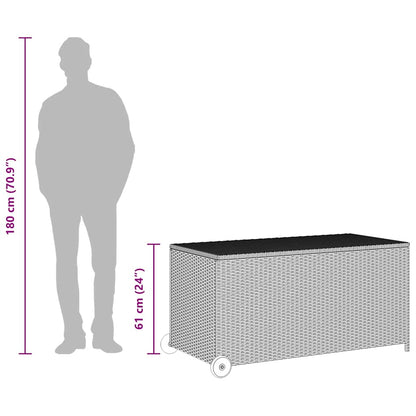 Garten-Auflagenbox Schwarz 120x65x61 cm Poly Rattan