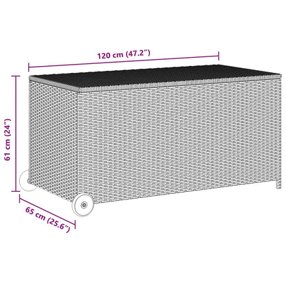 Garten-Auflagenbox Hellgrau 120x65x61 cm Poly Rattan