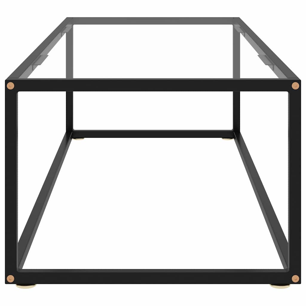 Couchtisch Schwarz mit Hartglas 120x60x35 cm