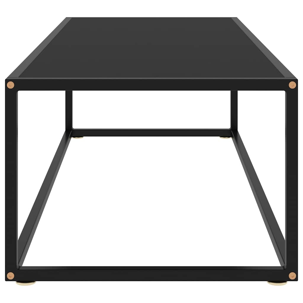 Couchtisch Schwarz mit Schwarzem Glas 120x50x35 cm