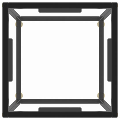 Couchtisch Schwarz mit Hartglas 40x40x50 cm