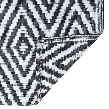 Outdoor-Teppich ARAKIL Weiß und Schwarz 80x150 cm PP