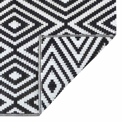 Outdoor-Teppich ARAKIL Weiß und Schwarz 190x290 cm PP