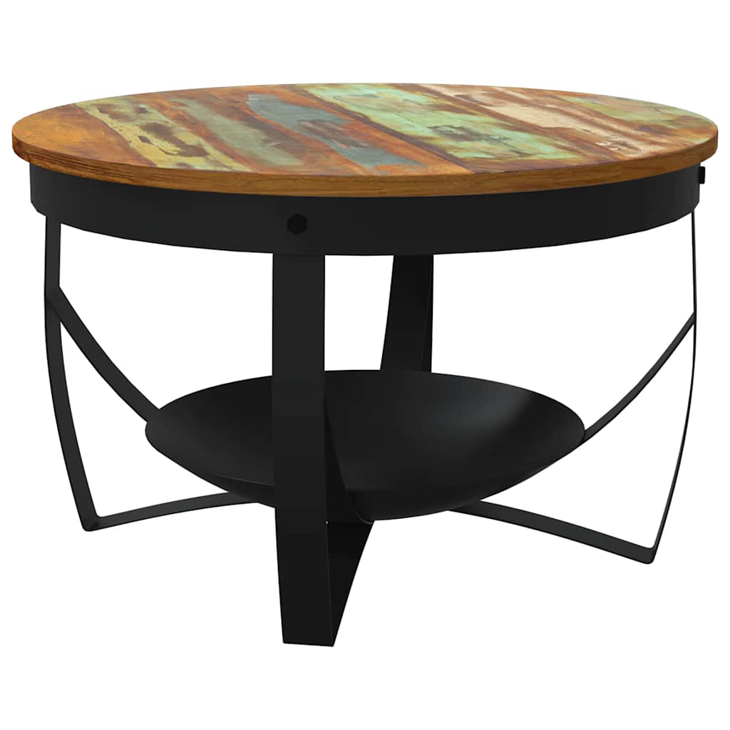 Couchtisch Ø68x43 cm Recyceltes Massivholz