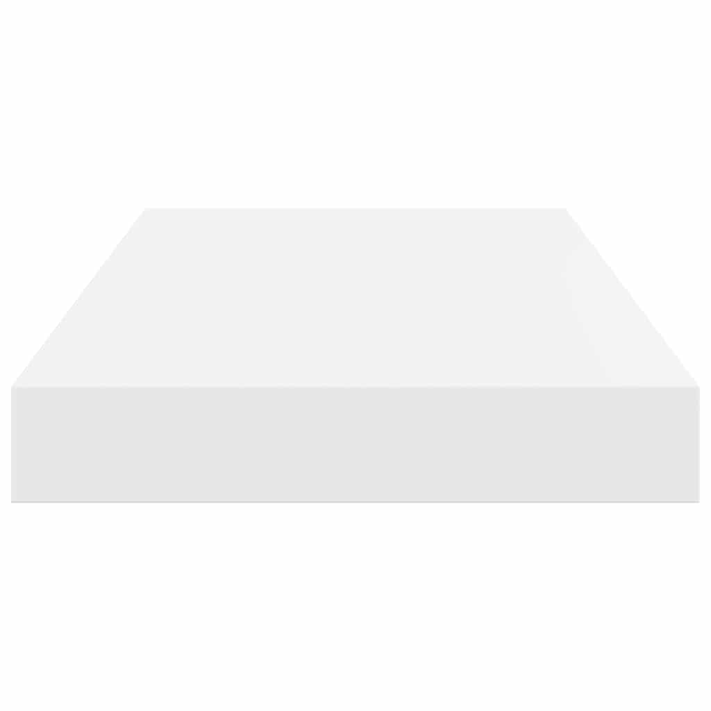 Schweberegale 2 Stk. Hochglanz-Weiß 40x23x3,8 cm MDF