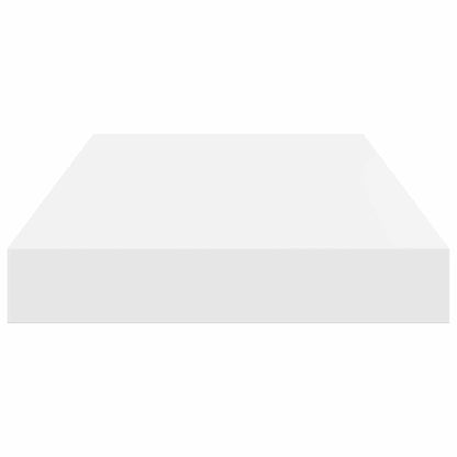 Schweberegale 2 Stk. Hochglanz-Weiß 40x23x3,8 cm MDF