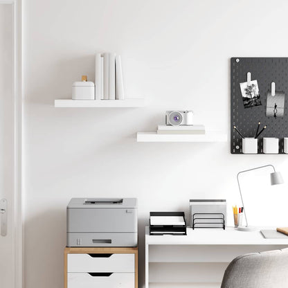 Schweberegale 2 Stk. Hochglanz-Weiß 50x23x3,8 cm MDF