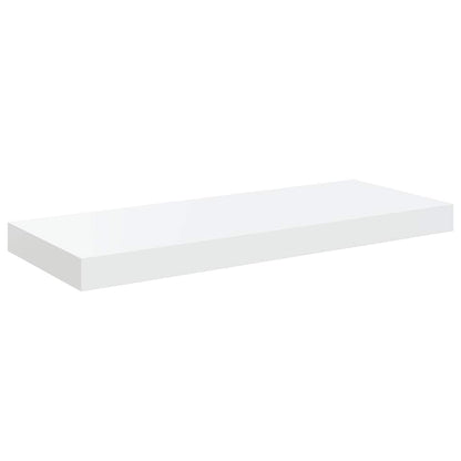 Schweberegale 2 Stk. Hochglanz-Weiß 60x23,5x3,8 cm MDF