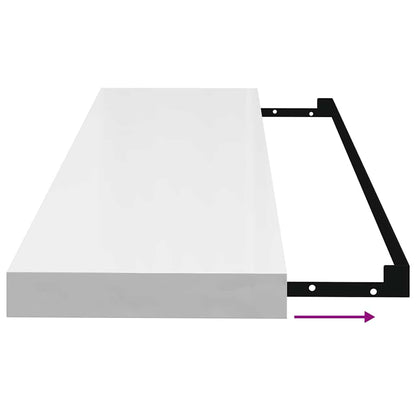 Schweberegal Hochglanz-Weiß 80x23,5x3,8 cm MDF