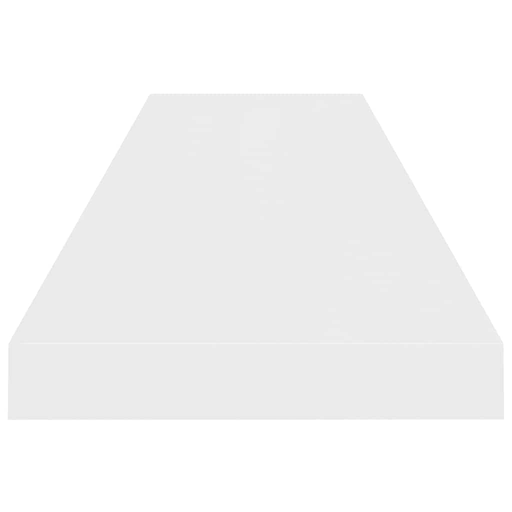 Schweberegale 4 Stk. Hochglanz-Weiß 90x23,5x3,8 cm MDF