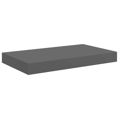 Schweberegale 4 Stk. Hochglanz-Grau 40x23x3,8 cm MDF