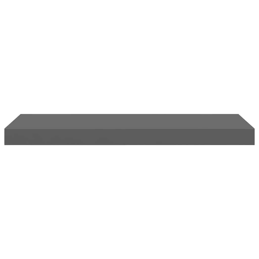 Schweberegale 2 Stk. Hochglanz-Grau 60x23,5x3,8 cm MDF