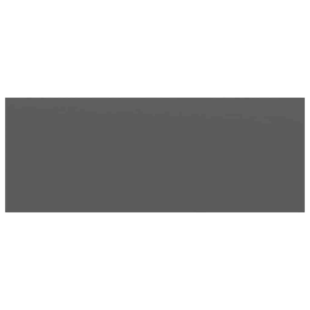 Schweberegale 2 Stk. Hochglanz-Grau 60x23,5x3,8 cm MDF