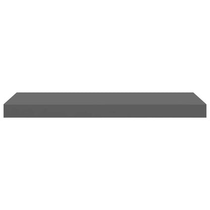 Schweberegale 4 Stk. Hochglanz-Grau 60x23,5x3,8 cm MDF