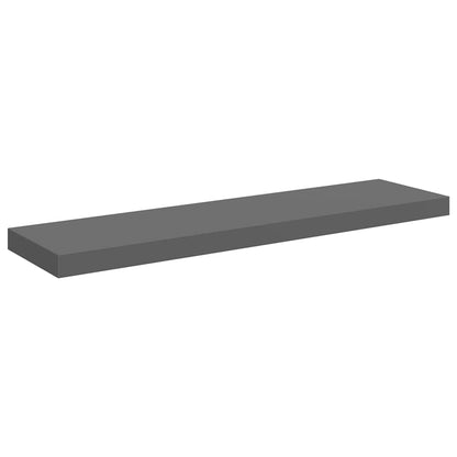 Schweberegale 2 Stk. Hochglanz-Grau 90x23,5x3,8 cm MDF