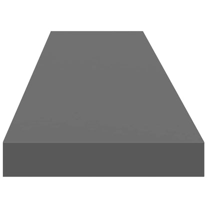 Schweberegale 4 Stk. Hochglanz-Grau 120x23,5x3,8 cm MDF