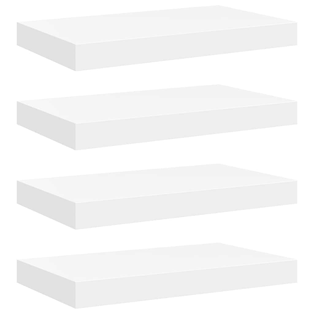 Schweberegale 4 Stk. Weiß 40x23x3,8 cm MDF