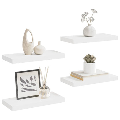 Schwebende Wandregale 4 Stk. Weiß 50x23x3,8cm MDF
