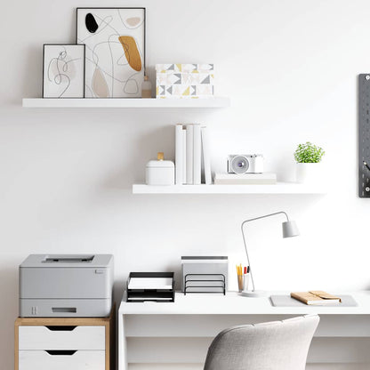 Schweberegale 2 Stk. Weiß 90x23,5x3,8 cm MDF