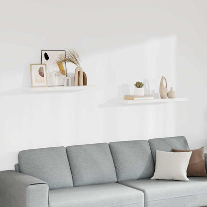 Schweberegale 2 Stk. Weiß 90x23,5x3,8 cm MDF