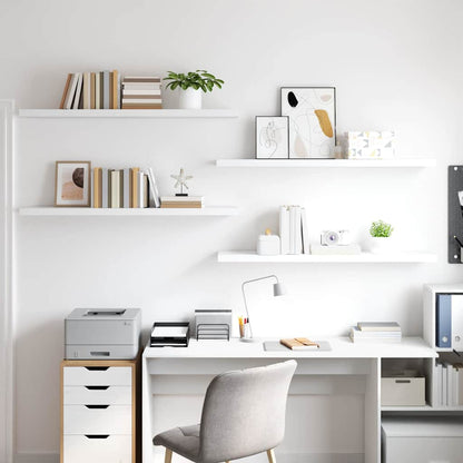 Schweberegale 4 Stk. Weiß 120x23,5x3,8 cm MDF